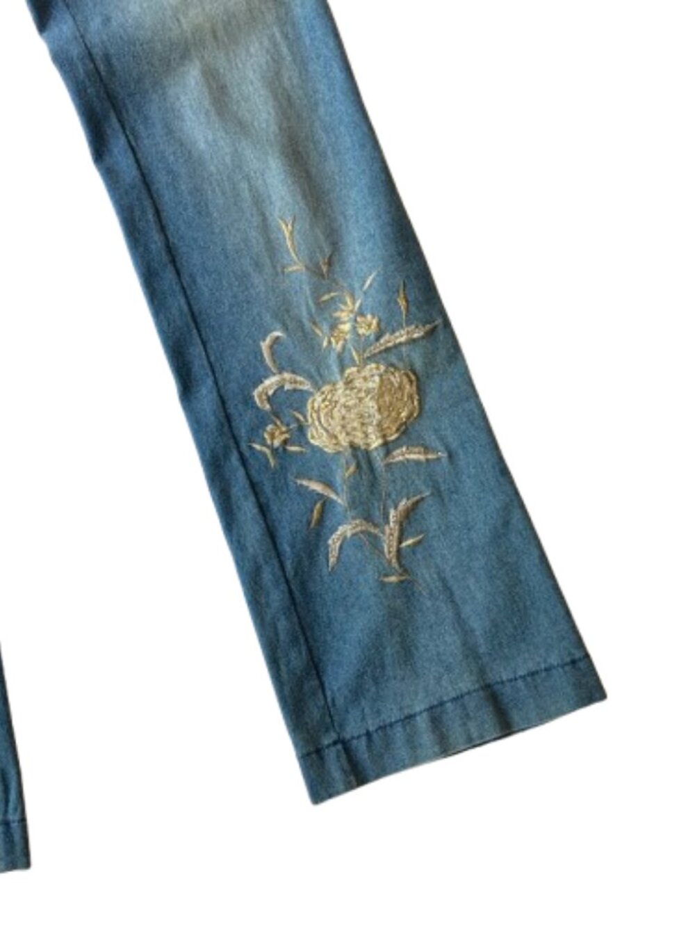 Cache Vintage VTG Embroidered Beaded Bootcut Jeans Womens 6 Blue Denim - Picture 4 of 14